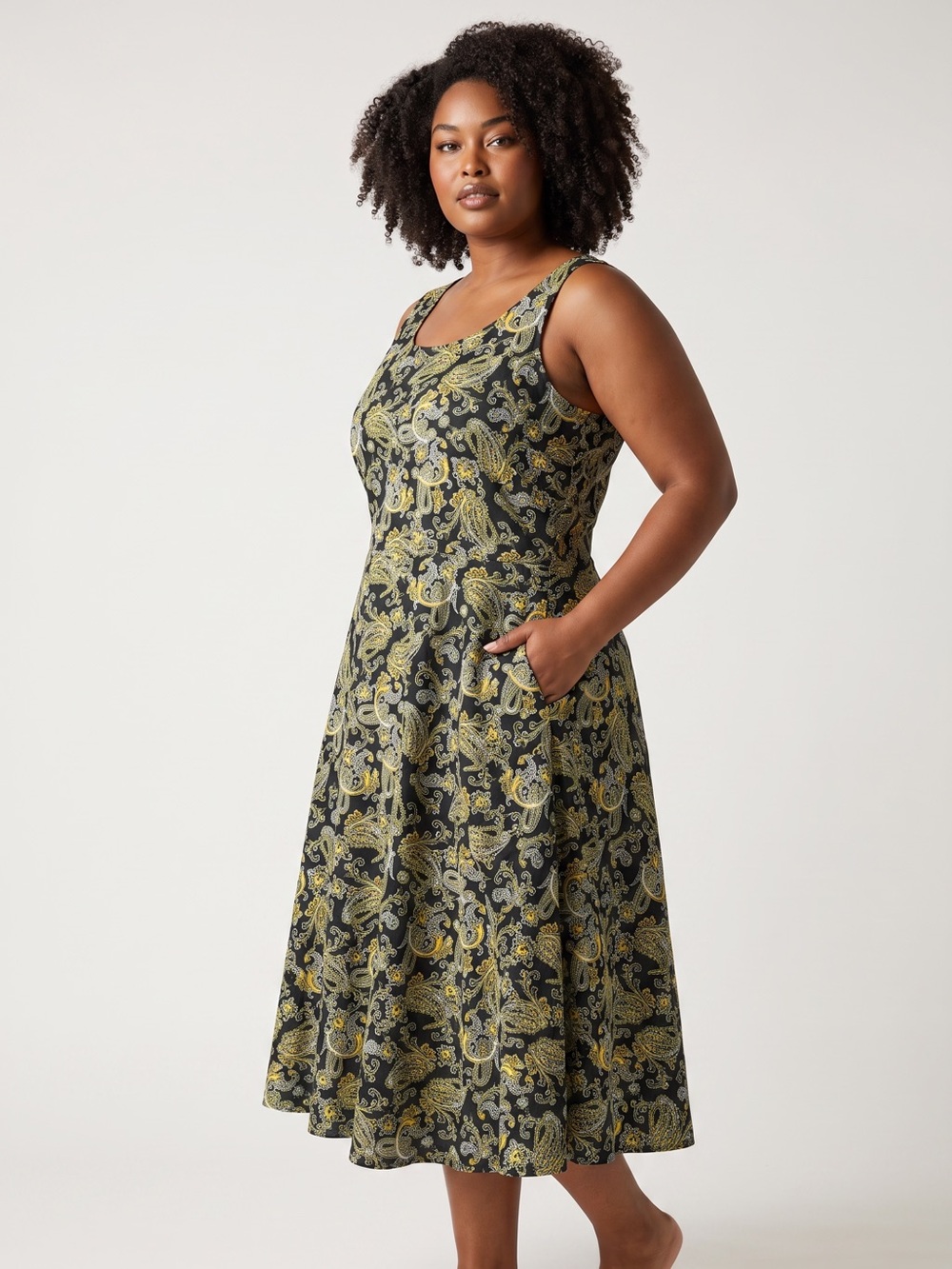 5two7 Sleeveless Paisley A-Line Dress size L New 52 seven